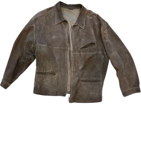 Men's Italian Verri Uomo Vintage Brown Suede Jacket - Picture 4 of 13